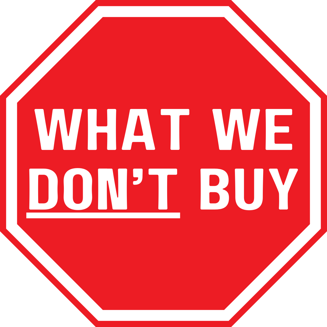 What We Don't Buy